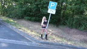 hardest outdoor gangbang with skinny blonde - farmers get to fuck for free!