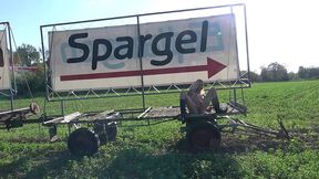 hardest outdoor gangbang with skinny blonde - farmers get to fuck for free!