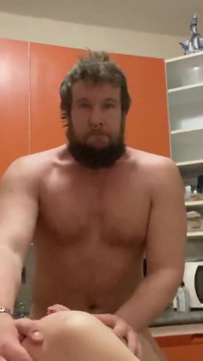 Powerful moment from &quot;An angry Russian bear fucks a 19-year-old twink in the kitchen&quot;