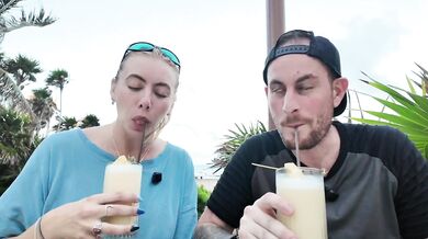 Blonde vlogger gets first creampie on Mexico blindsided trip POV