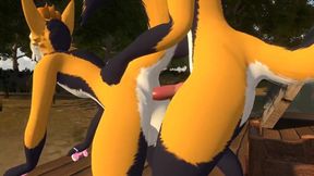 Fembox foxes at the beach destroyed in furry gay ass fuck
