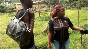 A fairly strange meeting in a tourist park between two tourists during a walk that quickly turns to a public fucking scene