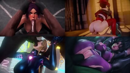 SFM / 3D hentai compilation splitscreen