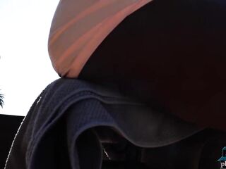 Black mother I'd like to fuck Ana Foxxx does a bare workout outdoor and begins sweating