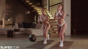 SLAYED Gym-bunnies Jada & Goddess work each other out