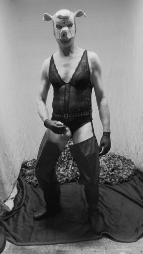 Lacey Black Body Basque Cock Wank