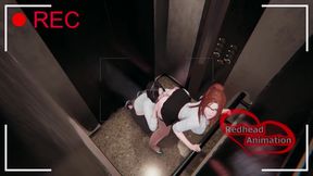 The Ai Camera Catches a MILF and Neighbor Fucking in the Elevator