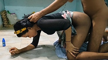 Seeing the Bhabhi cleaning the house alone, Devar made her suck his dick and fucked her, both enjoyed sex thoroughly