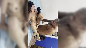 Hung Black Stud Pounds Blindfolded White Girlfriend's Juicy Wet Ass Hard