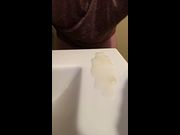 Dry Humping The Countertop and Gagging on my huge load of Cum I tried to swallow