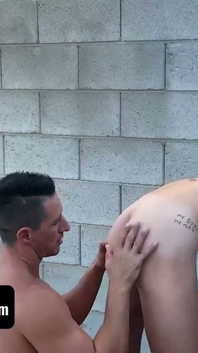 Bottom Games - Cyrus Stark and Jax Thirio Bet Their Tight Buttholes On Outdoor Game   Clip 1