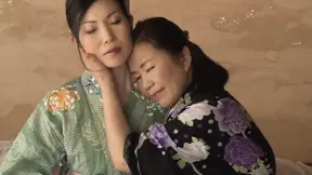 Asian MILF and mature friends enjoy hot spring and lesbian action