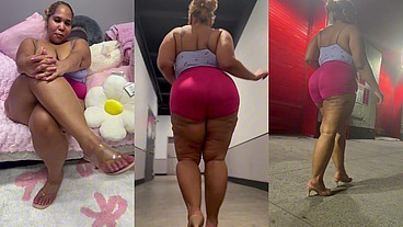 Ultimate Leg Tease - Natural Big Booty And Tits - Moaning - Seductive - High Heels - Daisy Dukes Short Shorts - Walking