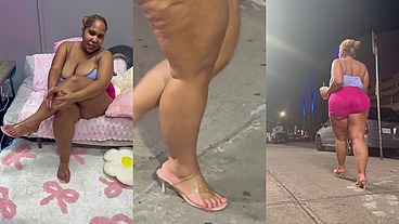 Ultimate Leg Tease - Natural Big Booty And Tits - Moaning - Seductive - High Heels - Daisy Dukes Short Shorts - Walking