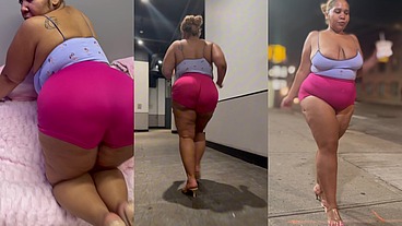 Ultimate Leg Tease - Natural Big Booty And Tits - Moaning - Seductive - High Heels - Daisy Dukes Short Shorts - Walking