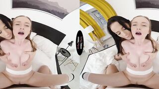 2 girls 1 huge fat penis inside VR porn