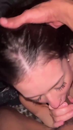 Asian amateur deepthroats BBC in a wild blowjob session