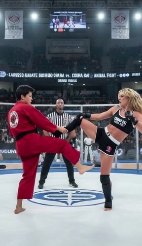 Wrestling match in ring