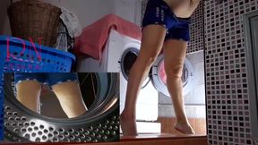 Domination in laundry. Housewife fucked in the washing machine. m1