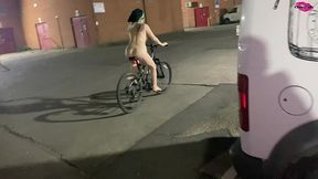 bts footage of street girl steals a bike but has to ride it back naked!