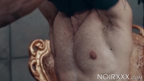Muscular black stud DeAngelo Jackson anal fucks Lucas Leon