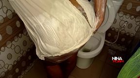 Ebony Girl Twerking in Her Bathroom and Neighbour Sneak in to Fuck Booty