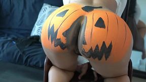 The college girl gets a Halloween visit - for her lovely butt.