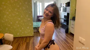 Amateur Teen Fucked Roughly in Doggy Style by Big Dick Neighbor