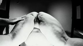 four fingers and a wet pussy b&w