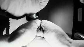 four fingers and a wet pussy b&amp;w