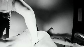 four fingers and a wet pussy b&amp;w