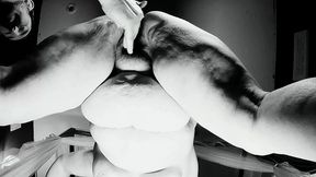 four fingers and a wet pussy b&w