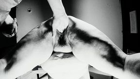 four fingers and a wet pussy b&w