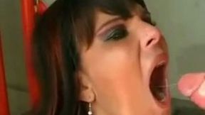 Kinky brunette girl fucked in her ass upskirt on stairways