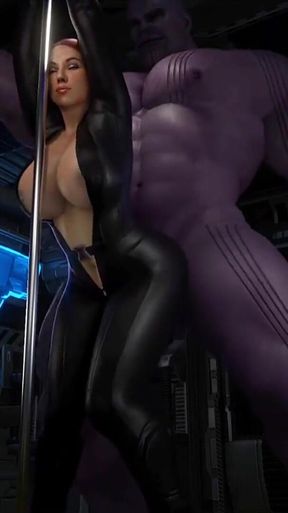 Black Widow Gets Her Ass Destroyed by Thanos 3D Animation #big Boobs