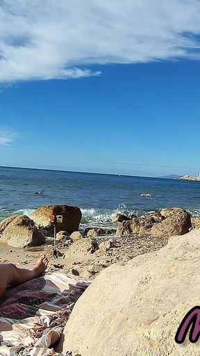 Strangers Caught My Wife Touching and Fucking My Big Cock on a Public Nude Beach - Real Amateur French - Misscreamy