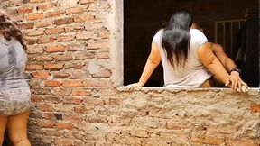 Perverted stepfather fucks his stepdaughter'_s ass while his wife does the laundry