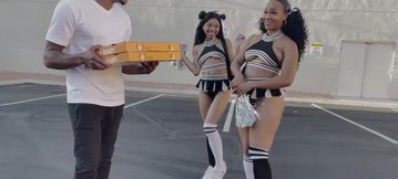 Slutty black cheerleader girls let him put his BBC in all holes POV