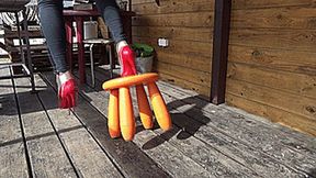 stuck heels from a fall m