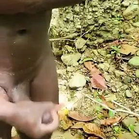 Jamaican Jerking Off His Big Black Cock