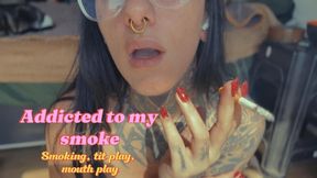 Smoking Tease Up Close – Lazy Tits Play & Smoke in Your Face