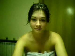 Sexy brunette on the webcam is fresh just out of shower