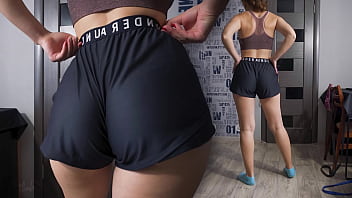 Pawg MILF Teasing Her Ass In Sports Under Armor Shorts