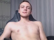 Young Guy Left Home Alone And Jerk Off His Cock While Watching Gay Porn