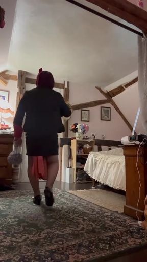 Dressed in a little strappy dress for an evening out