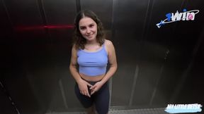 Elevator Pickup Leads to Fucking My Neighbor and Cumming in Her Mouth