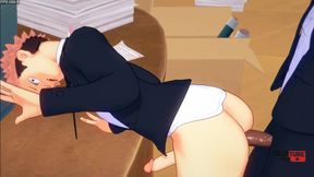 Jujutsu Kaisen Yaoi - Yuuji Fucked by Gojo on a Table
