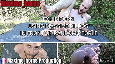 Using massive dildos in front of random people