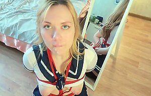 Amateur teen First time tied up and fucked in tight asshole