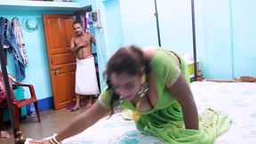 Sexy Mallu Big Boobs Bhabi Doing Work in Home - Deborji Don't Control Himself when Seeing Her